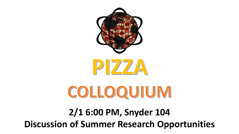 Pizza Colloquium: Info For Summer Research