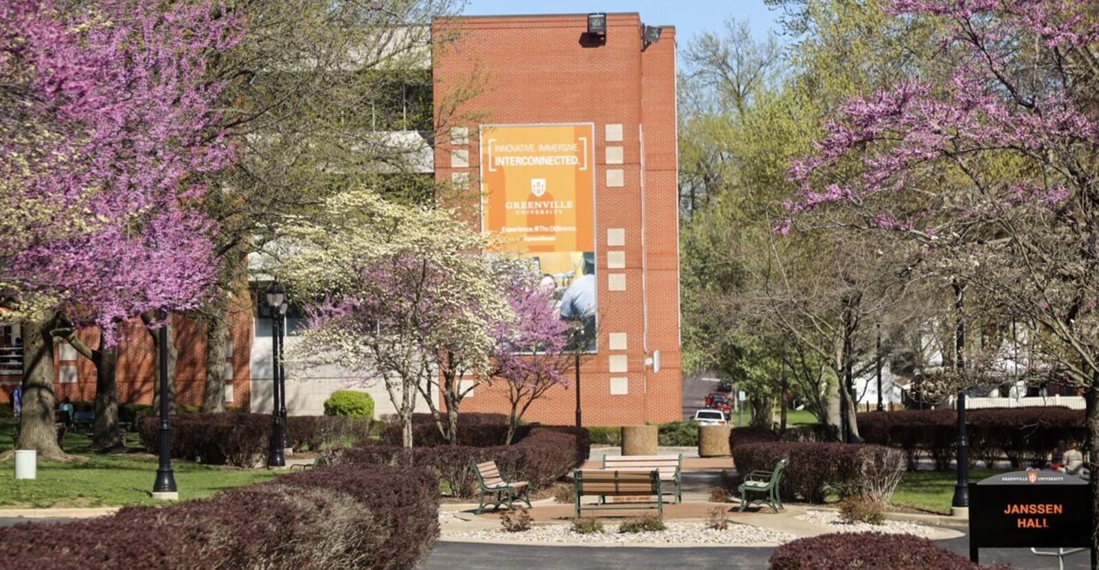 Janssen Hall with Spring Trees