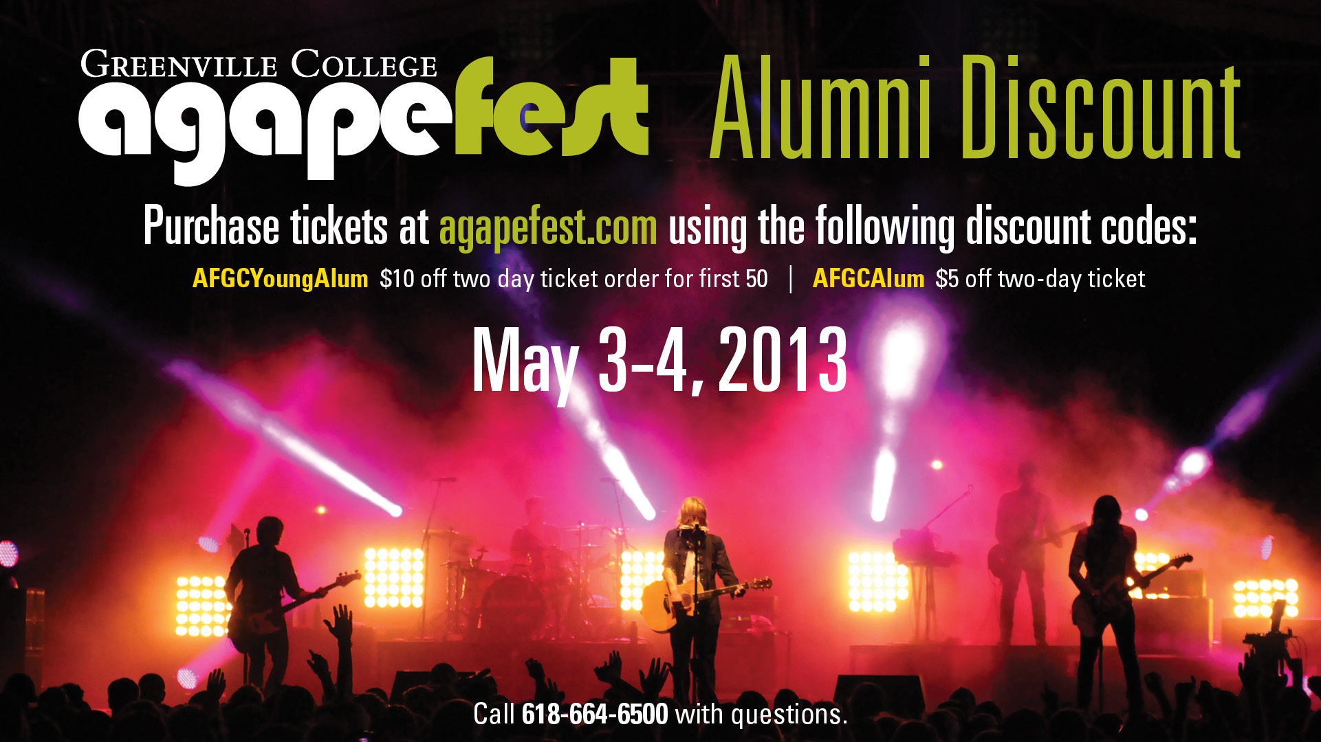 AgapeFest 2013 Alumni Discount